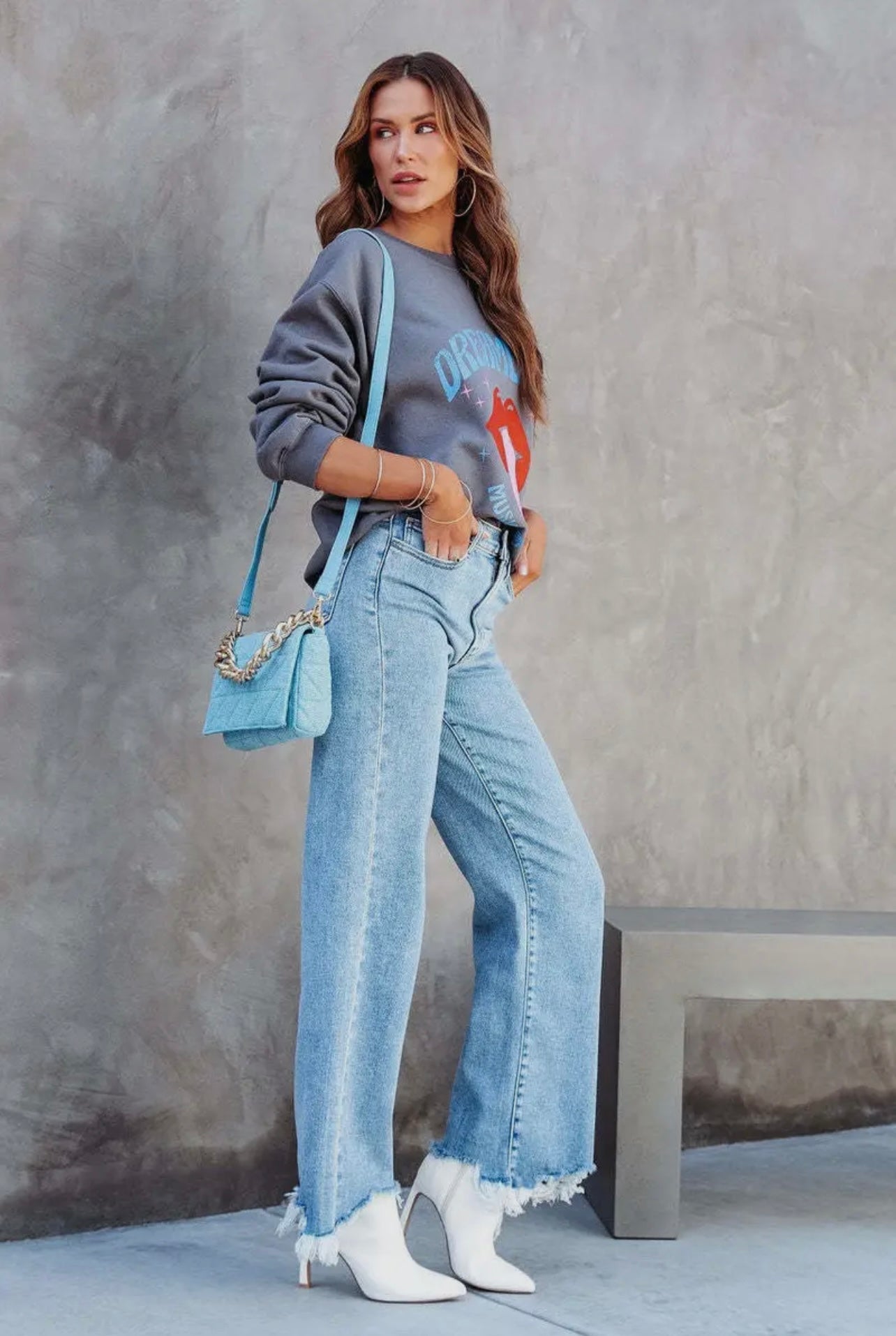 Trendy Wide Leg Straight Leg Jeans