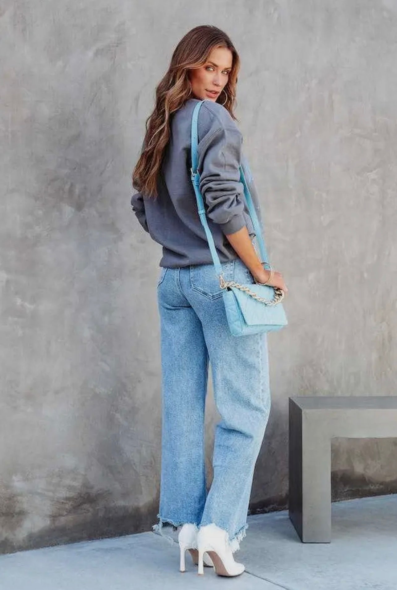 Trendy Wide Leg Straight Leg Jeans