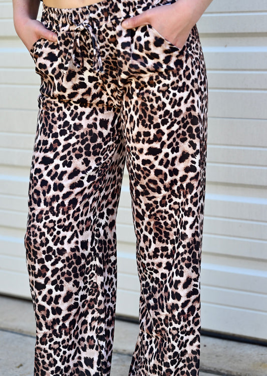 Leopard Wide Leg Pants