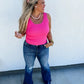 Lillian Scalloped Knit Tank in Pink