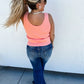 Lillian Scalloped Knit Tank in Peach